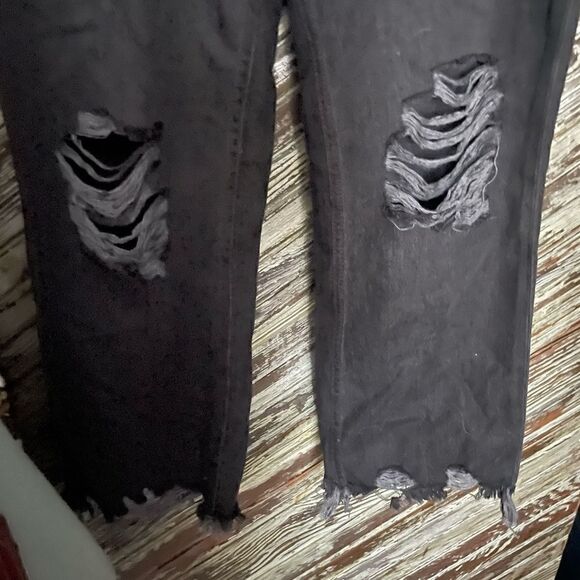 We The Free People Maggie distressed button fly fray leg denim jeans - Picture 3 of 9